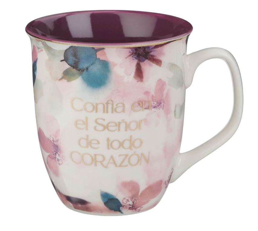 Taza “Confía en el Señor” Flor de ciruela – Prov 3:5