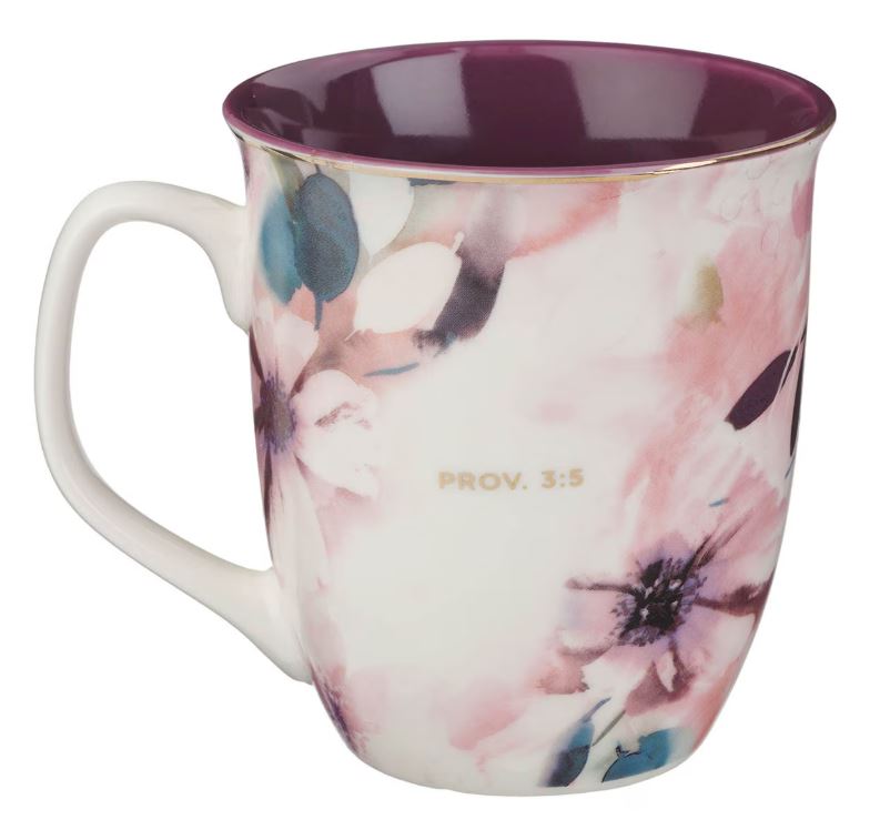 Taza “Confía en el Señor” Flor de ciruela – Prov 3:5