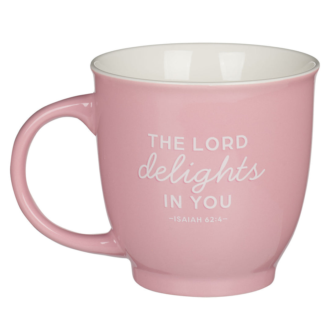 I Love You Mom Pink Leaves Ceramic Coffee Mug - Isaiah 62:4