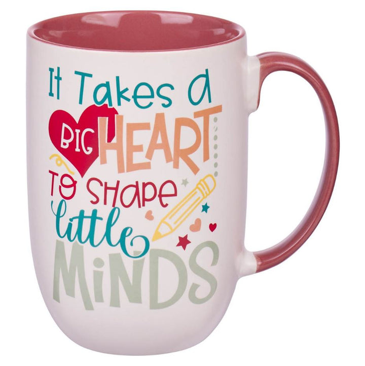 Big Heart White and Pink Ceramic Coffee Mug