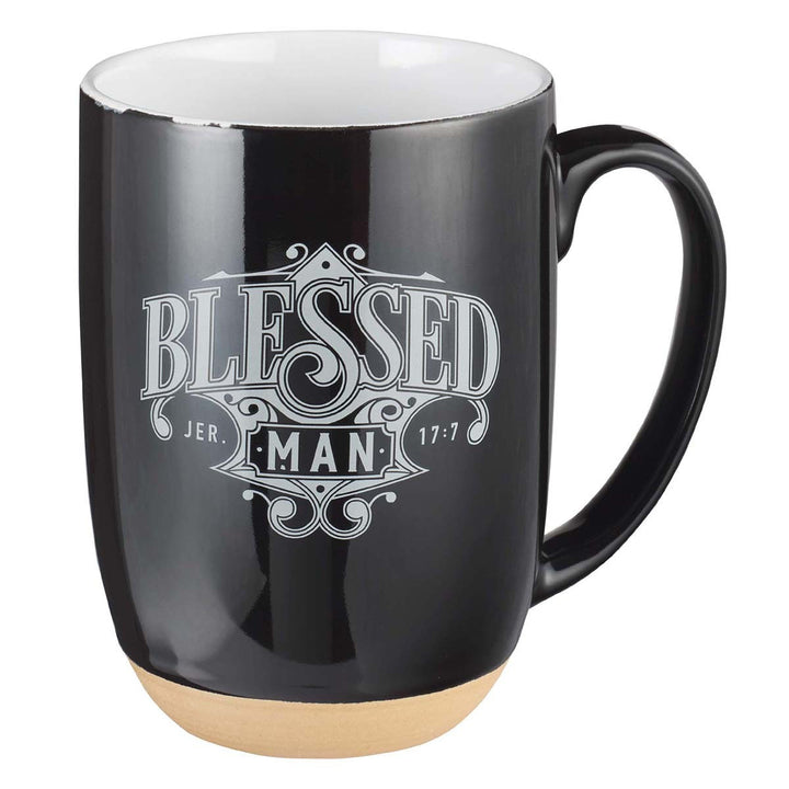 Blessed Man Ceramic Coffee Mug with Dipped Clay Base - Jeremiah 17:7