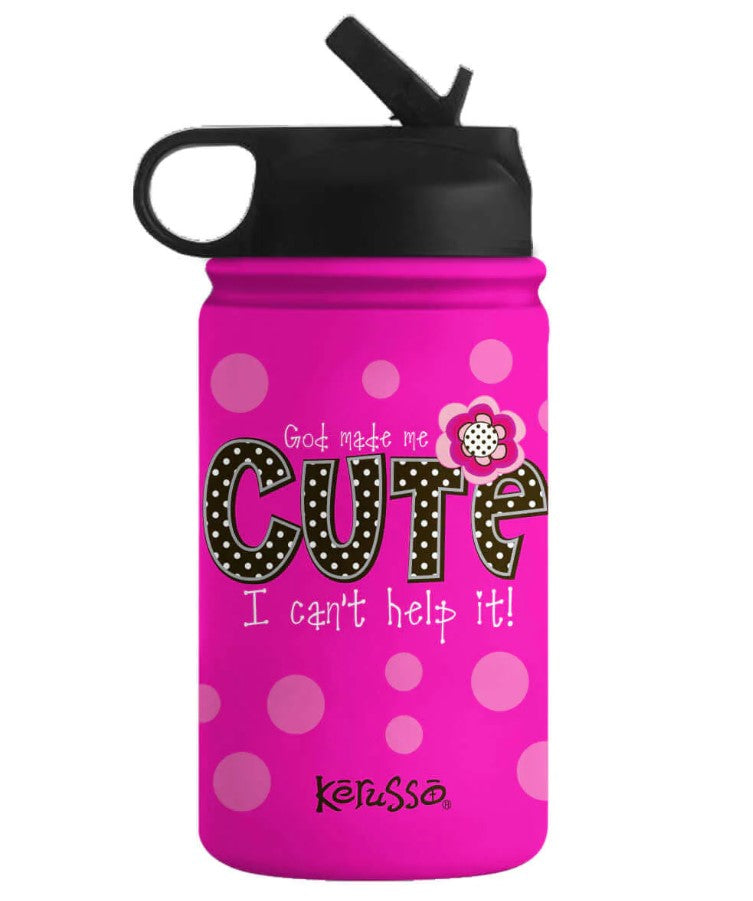 12 Oz God Made Me Cute Stainless Steel Kids Water Bottle