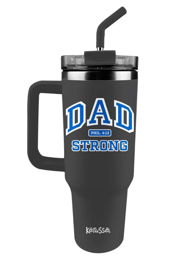 40 Oz Dad Strong Stainless Steel Tumbler with Staw