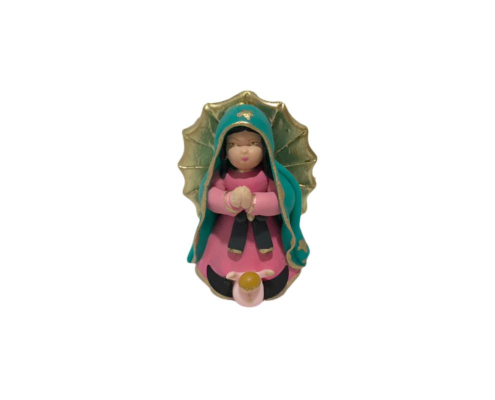 1.2" Handmade Our Lady of Guadalupe Mini Figurine