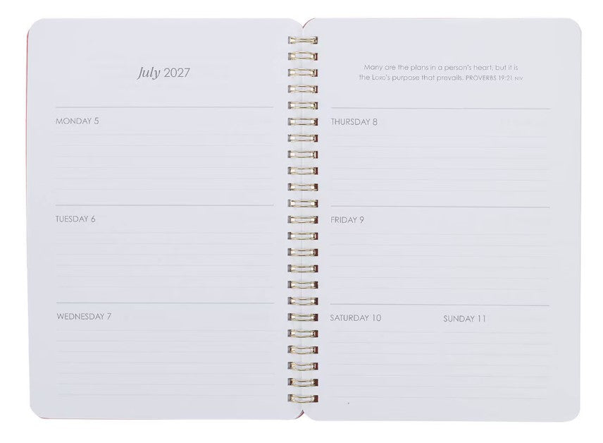 2027 Be Still and Know Spiral Weekly Planner - Psalm 46:10