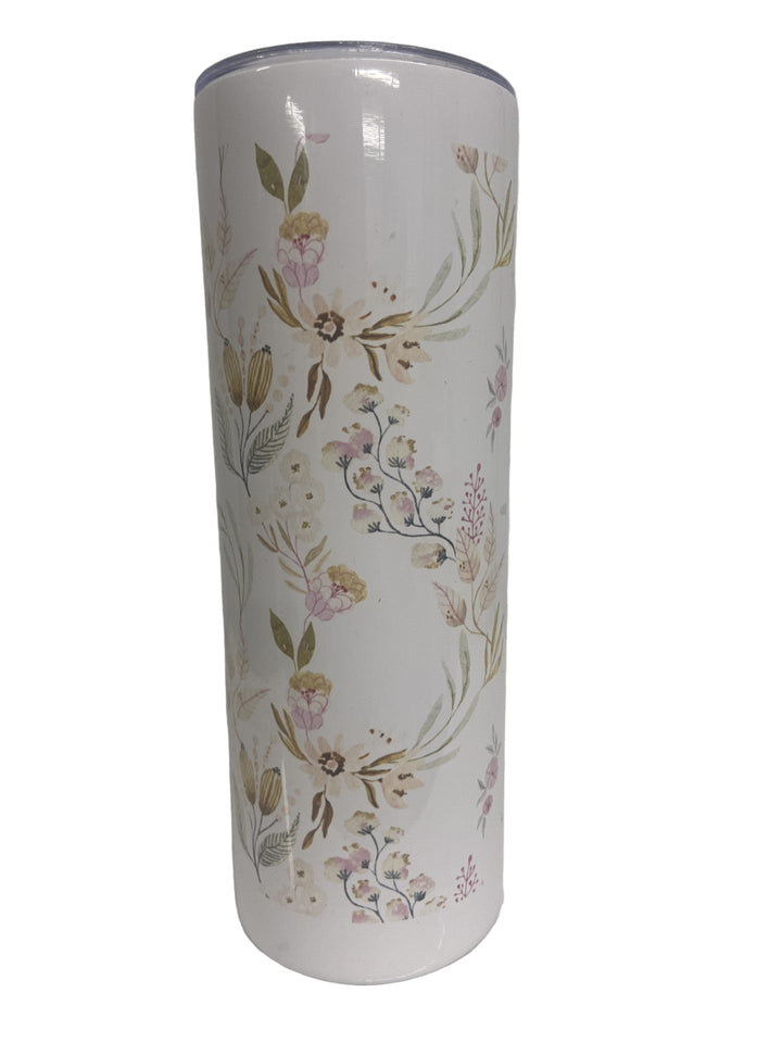 20 oz Stainless Steel Tumbler Gold Floral Mama