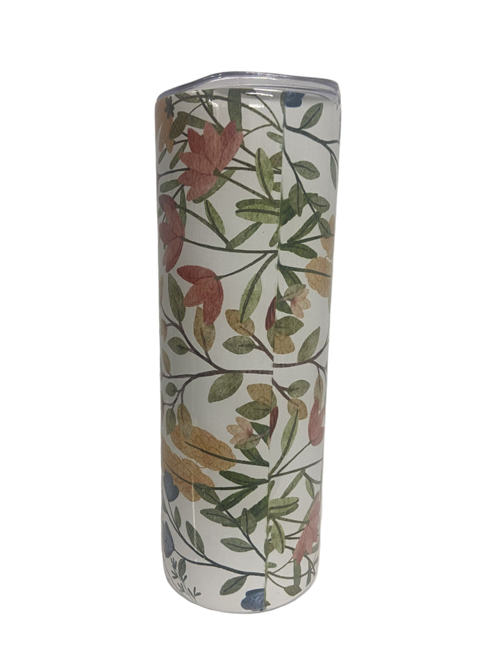 20 oz Stainless Steel Tumbler Orange Floral Mom
