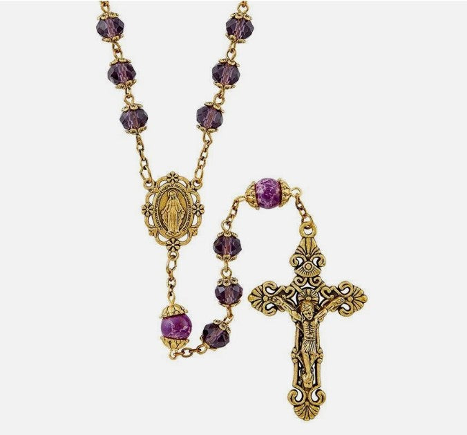 6mm x 8mm Amethyst Bead Picasso Rosary