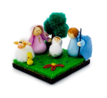 1" Handmade Mini Nativity - Tela