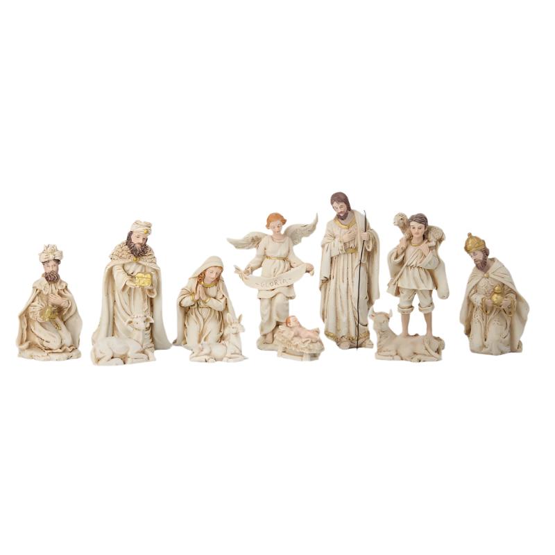 11 Piece Ivory Pastel Nativity Set