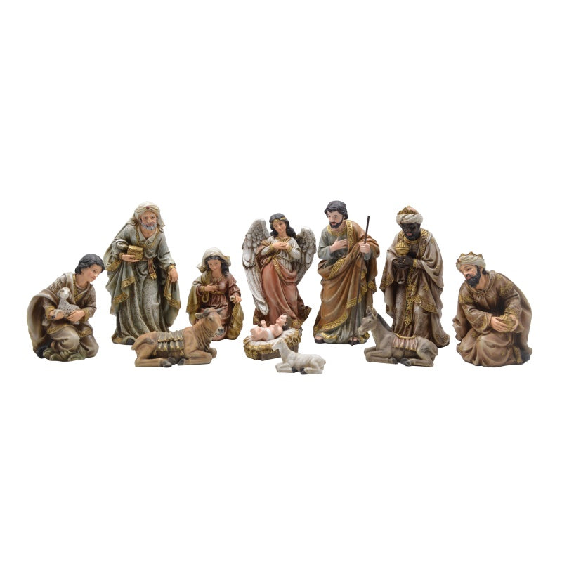 11 Piece Pastel Color Nativity Set