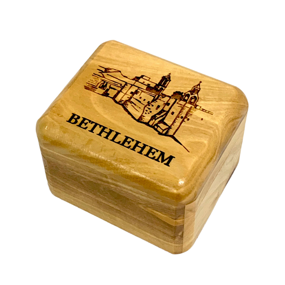 2.75" Olive Wood Trinket Box