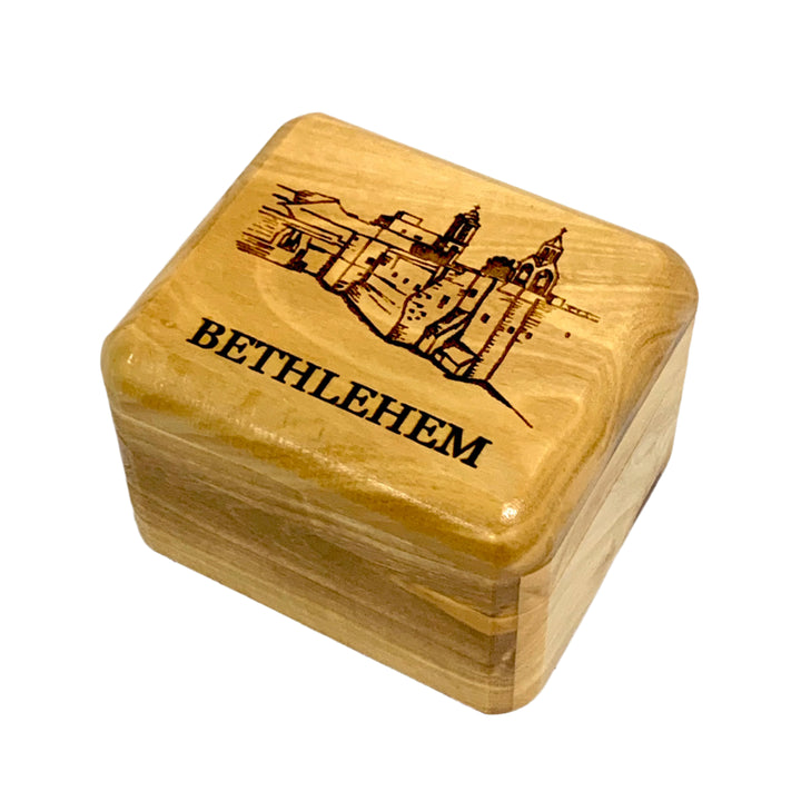 2.75" Olive Wood Trinket Box
