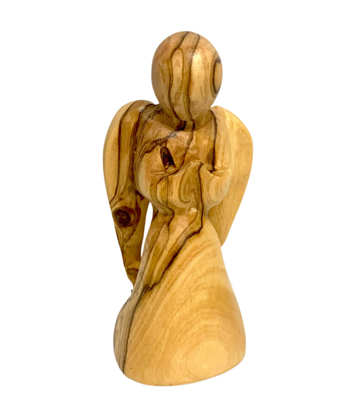 4" Olive Wood Angel Statue