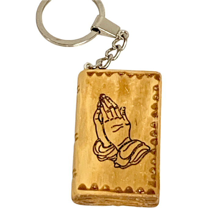 Olive Wood Bible Keychain