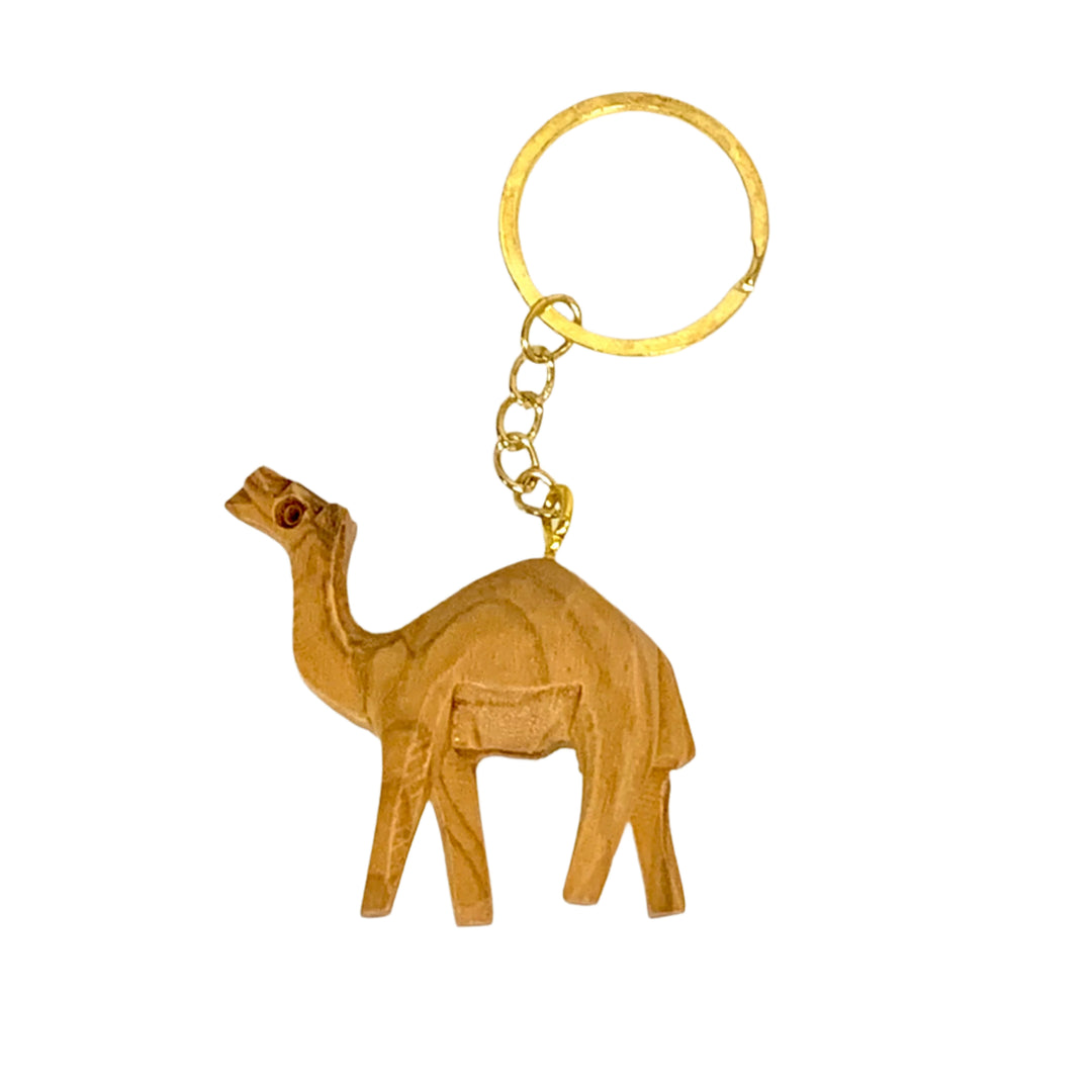 Olive Wood Camel Keychain