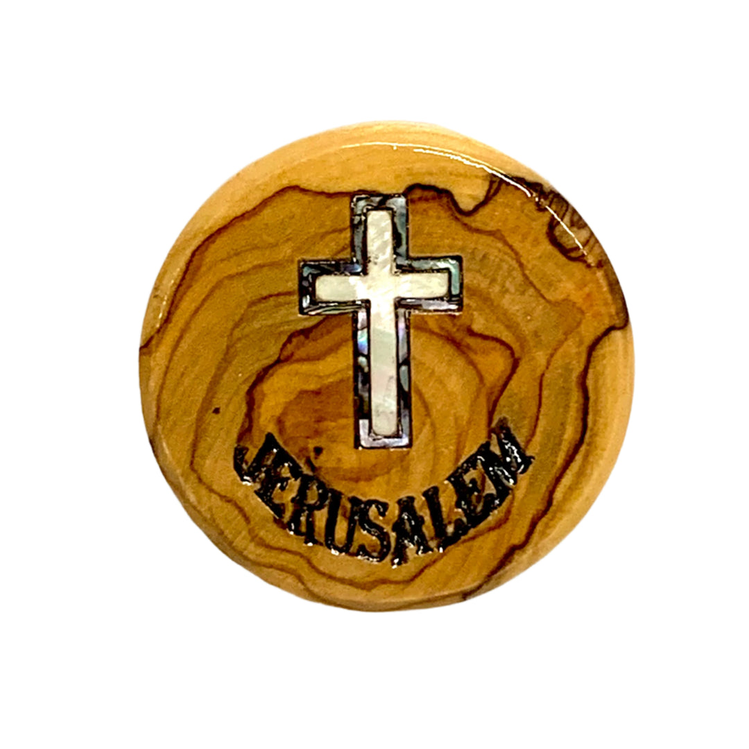 Olive Wood Cross Magnet