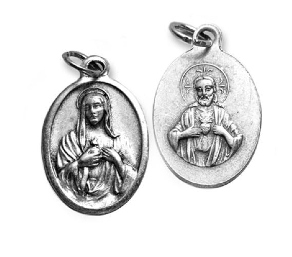 1" Immaculate Heart of Mary & Scared Heart of Jesus Medal