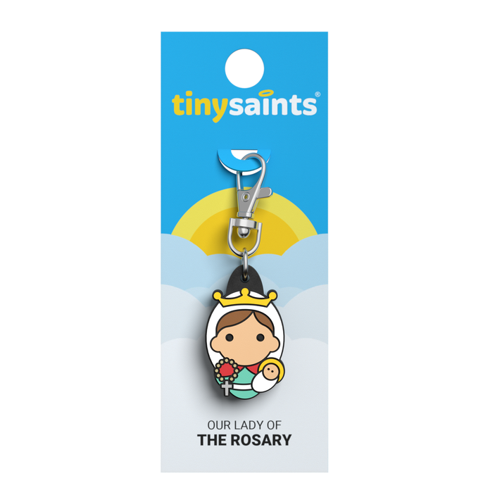 Our Lady of the Rosary Tiny Saint Charm