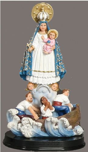 12" Wooden Base Caridad Del Cobre Statue