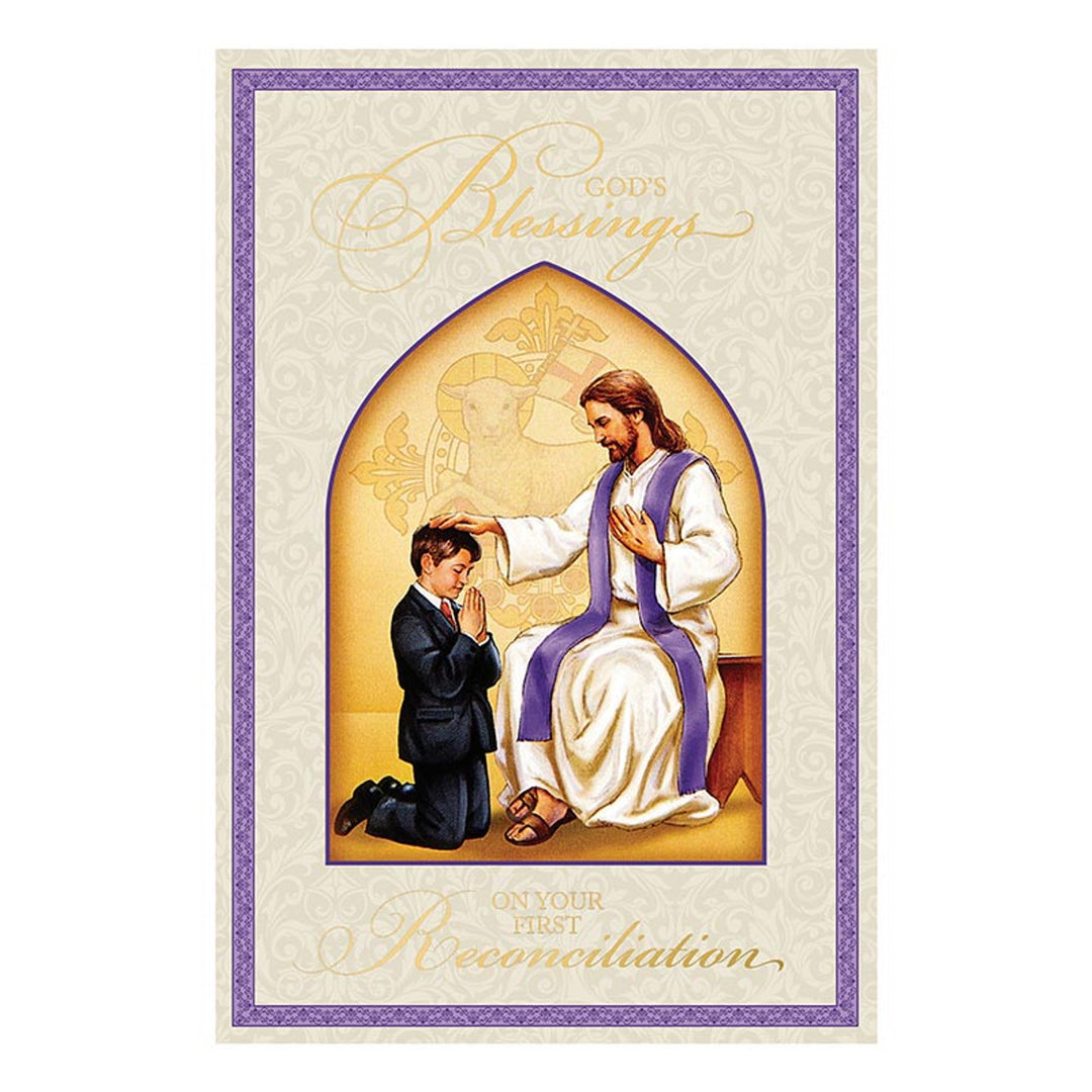 God's Blessings on your First Reconciliation Card - Boy