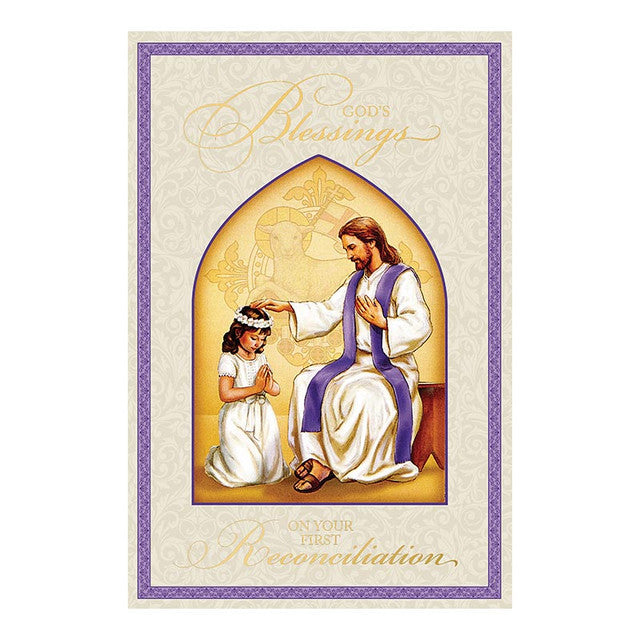 God's Blessings on your First Reconciliation Card - Girl