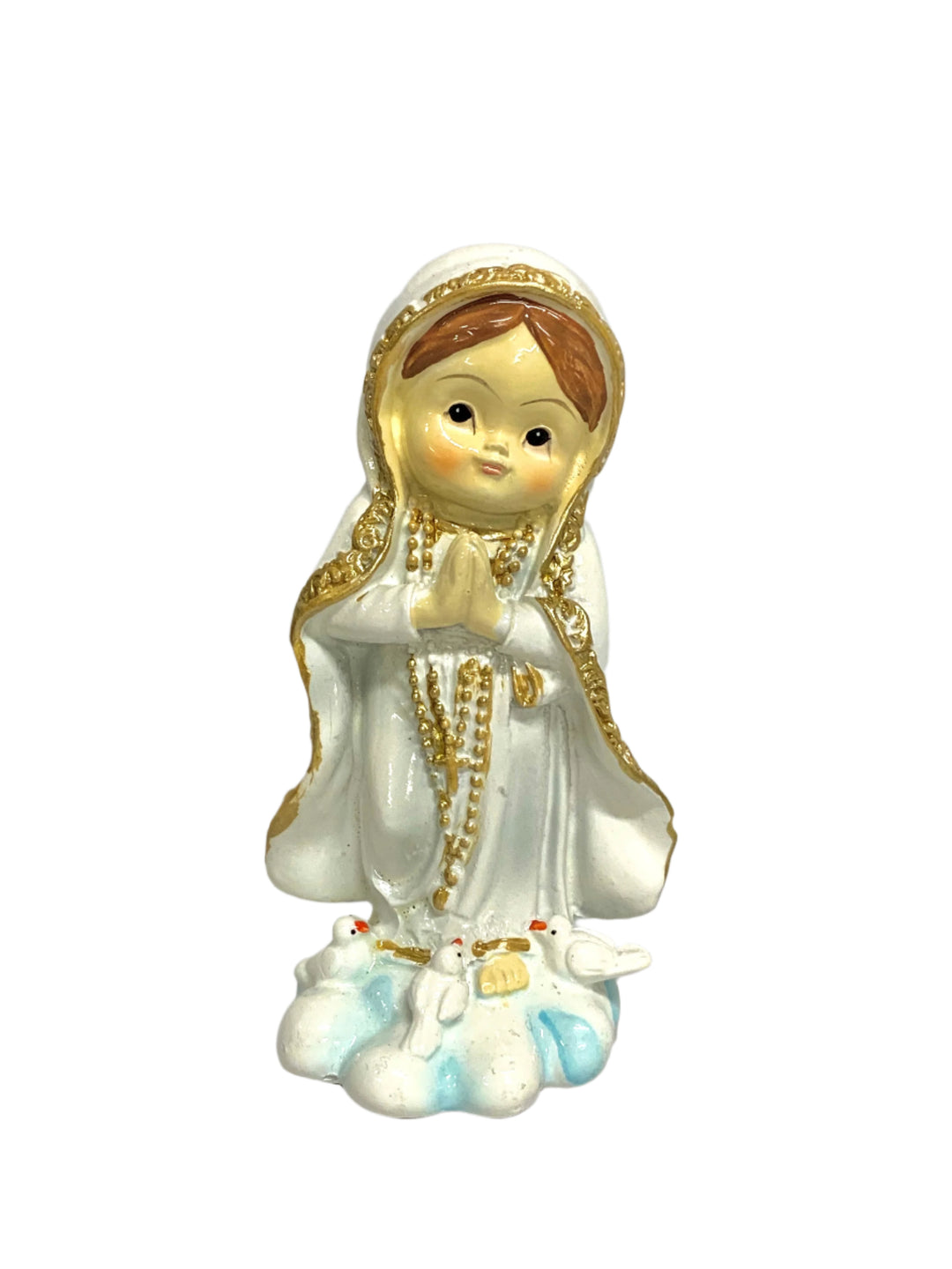 4" Our Lady of Fatima Pearlized Statue