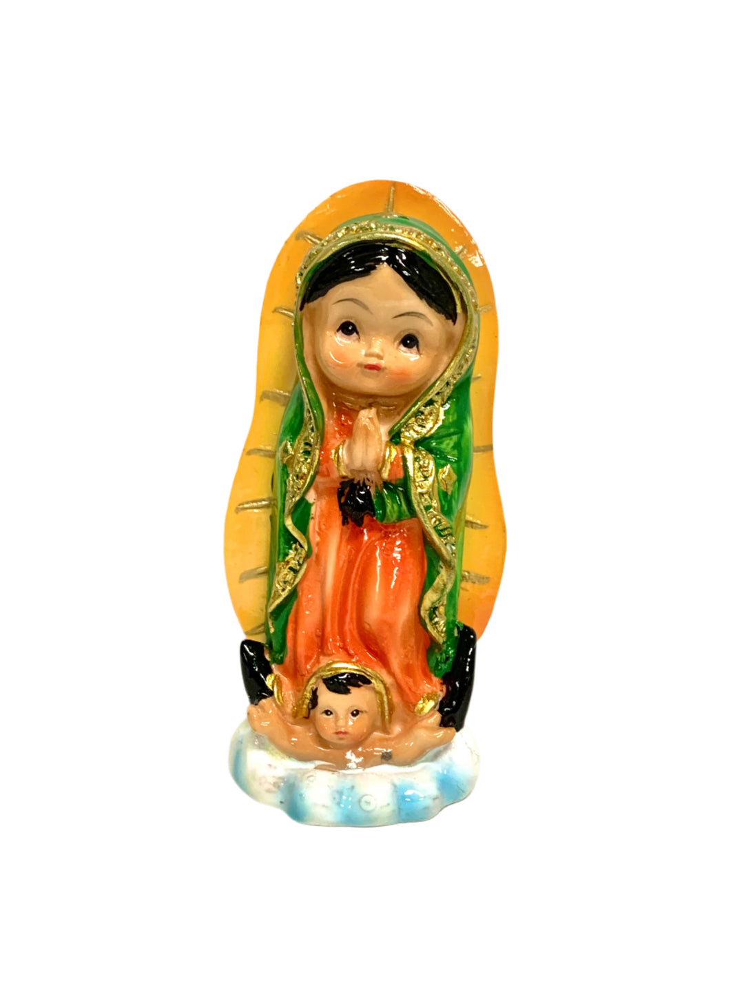 4" Our Lady of Guadalupe Pearlized Statue