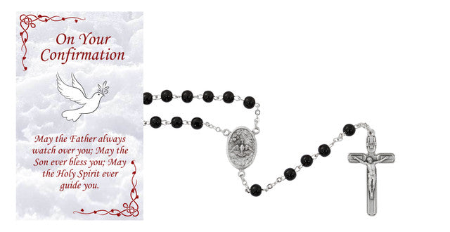 Black & Red Glass Confirmation Rosary