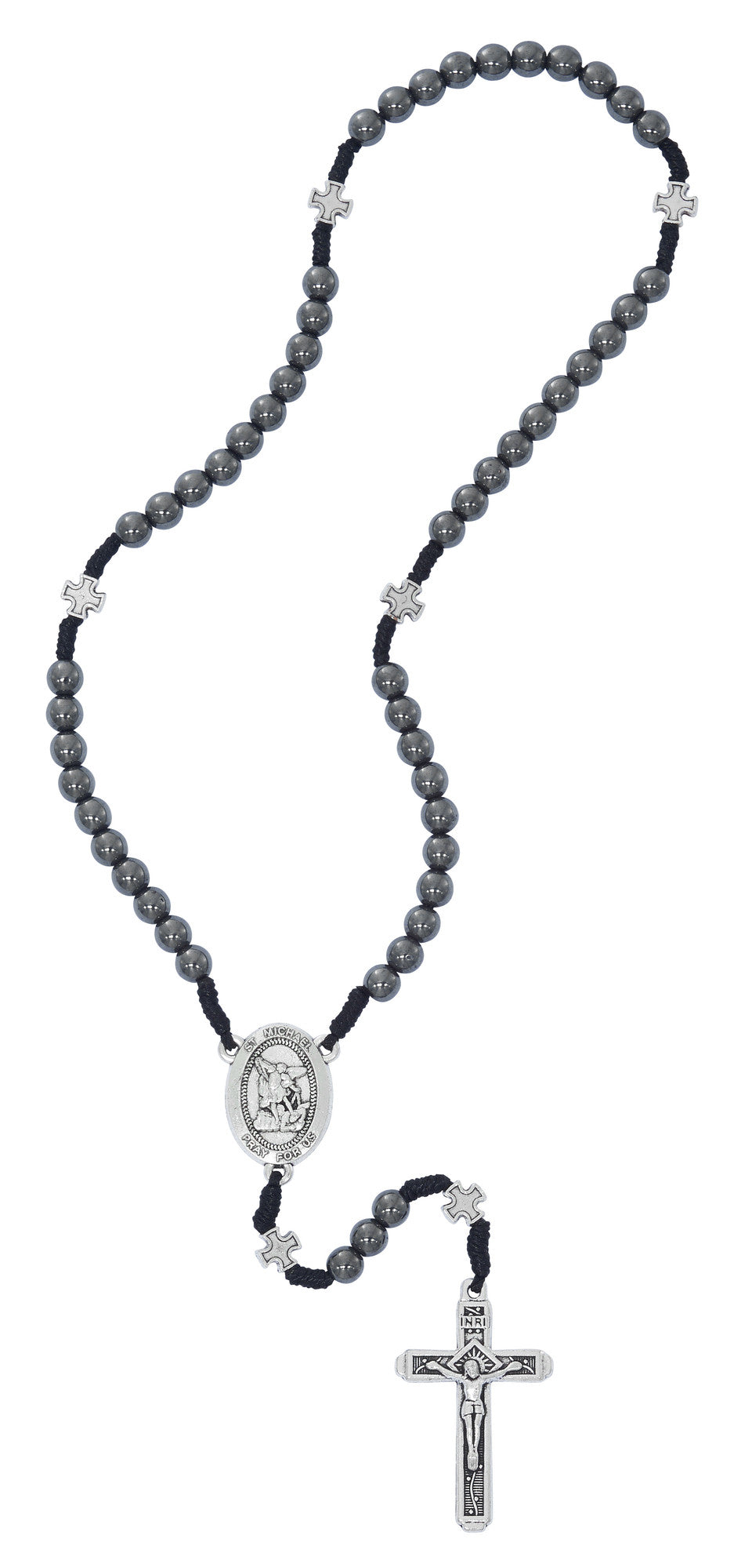 6mm Hematite St. Michael Corded Rosary