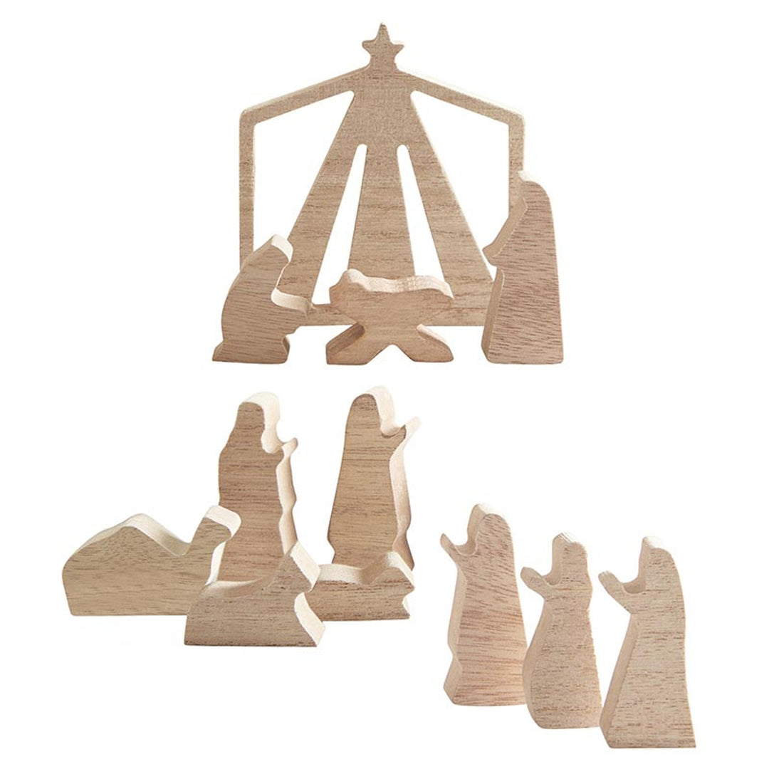 12 piece Nativity - Natural Wood