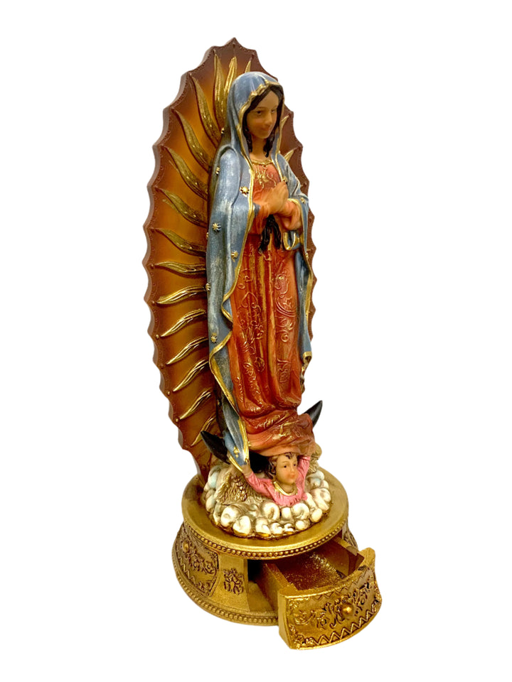 9" Our Lady of Guadalupe Statue with Rosary Drawer