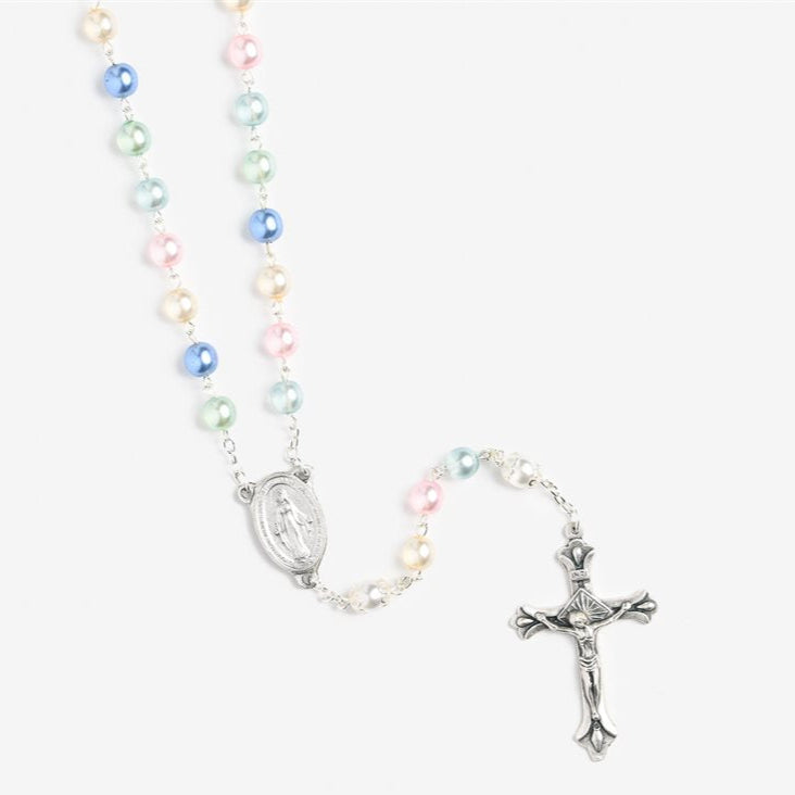 8mm Multicolored Pearl Rosary