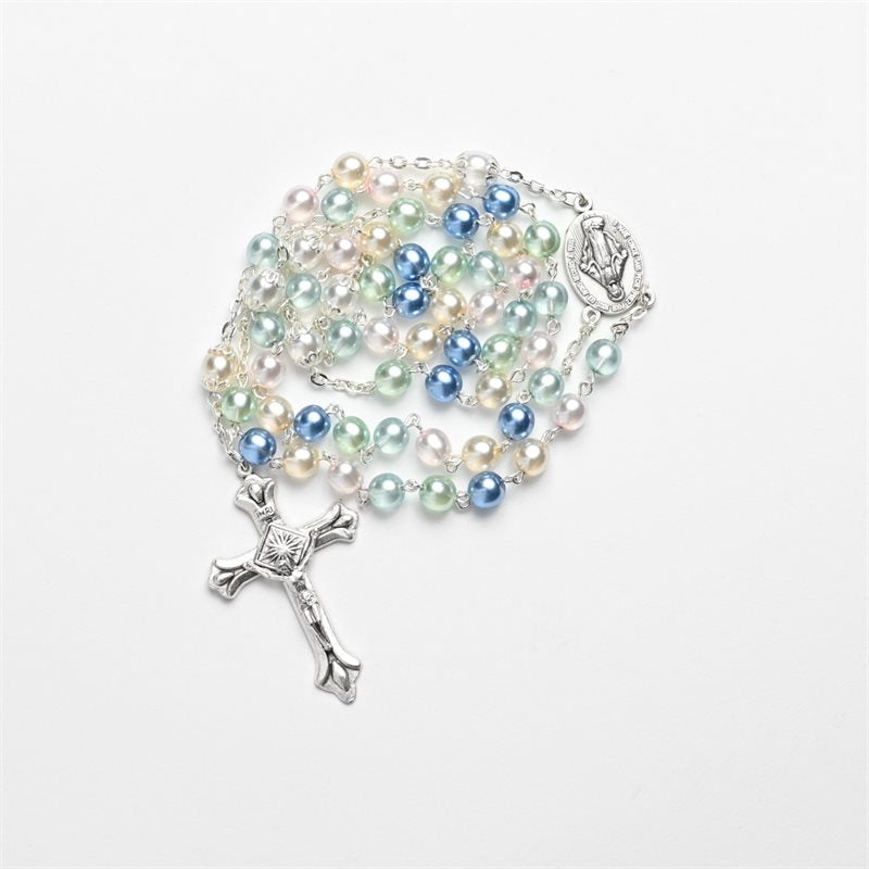 8mm Multicolored Pearl Rosary