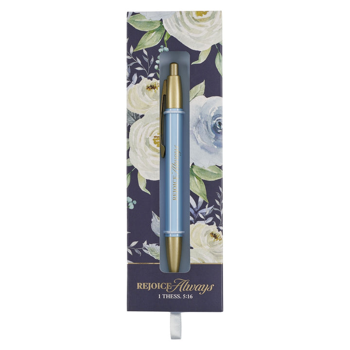 Rejoice Always Frosty Blue Classic Gift Pen - 1 Thessalonians 5:16