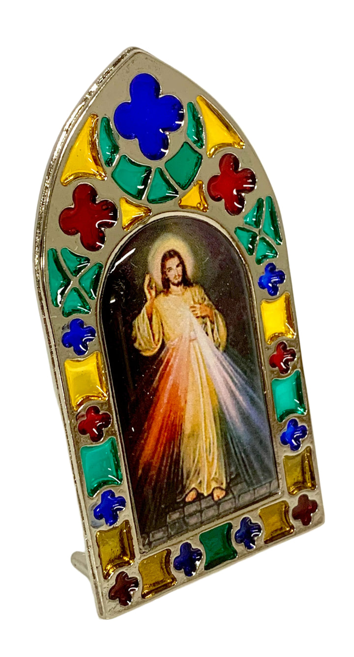 3" Divine Mercy Stain Glass Plaque