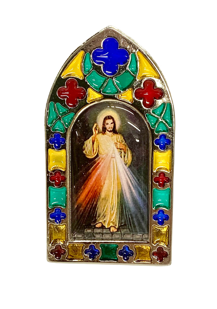 3" Divine Mercy Stain Glass Plaque