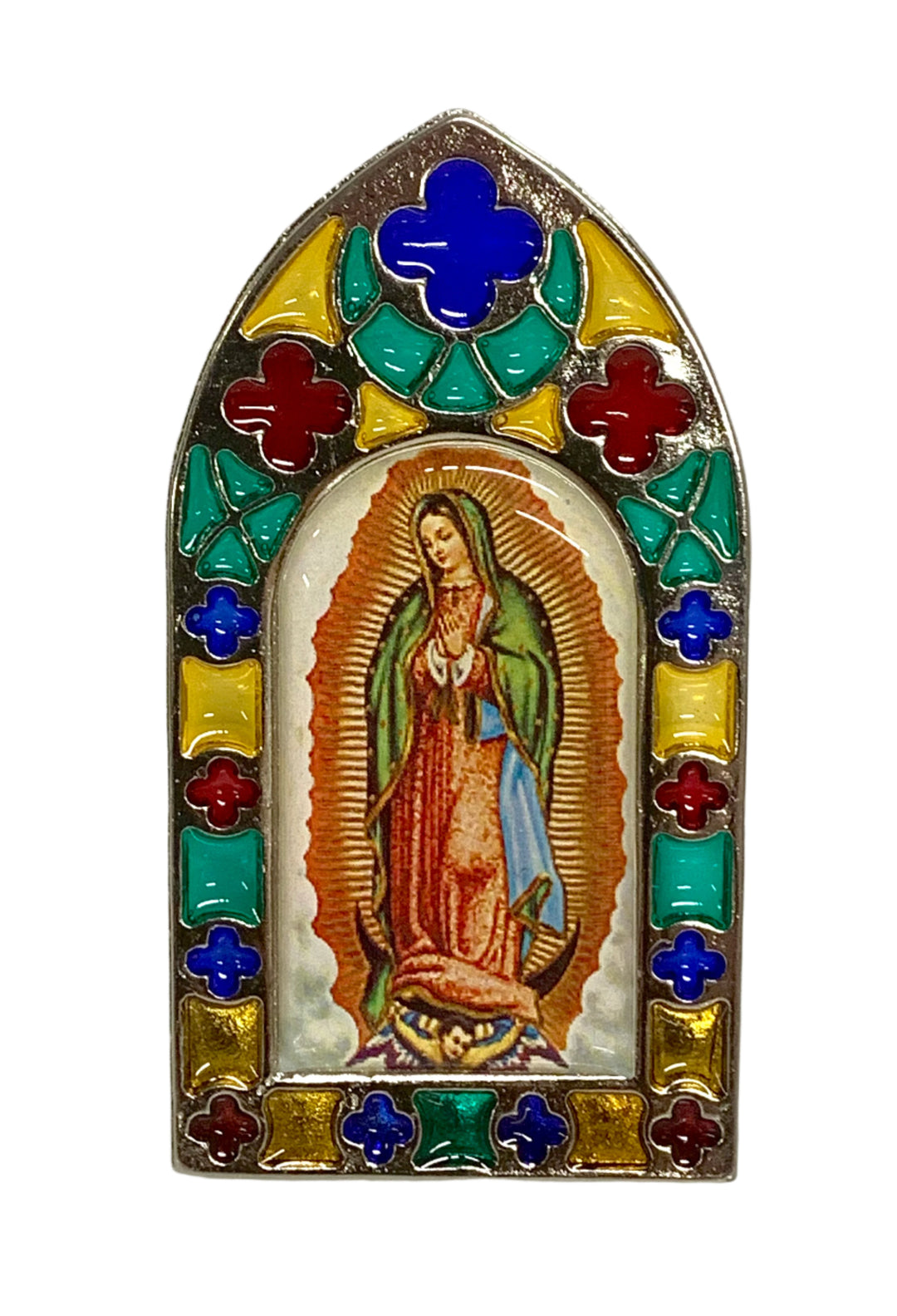 3" Our Lady of Guadalupe Stain Glass Plaque