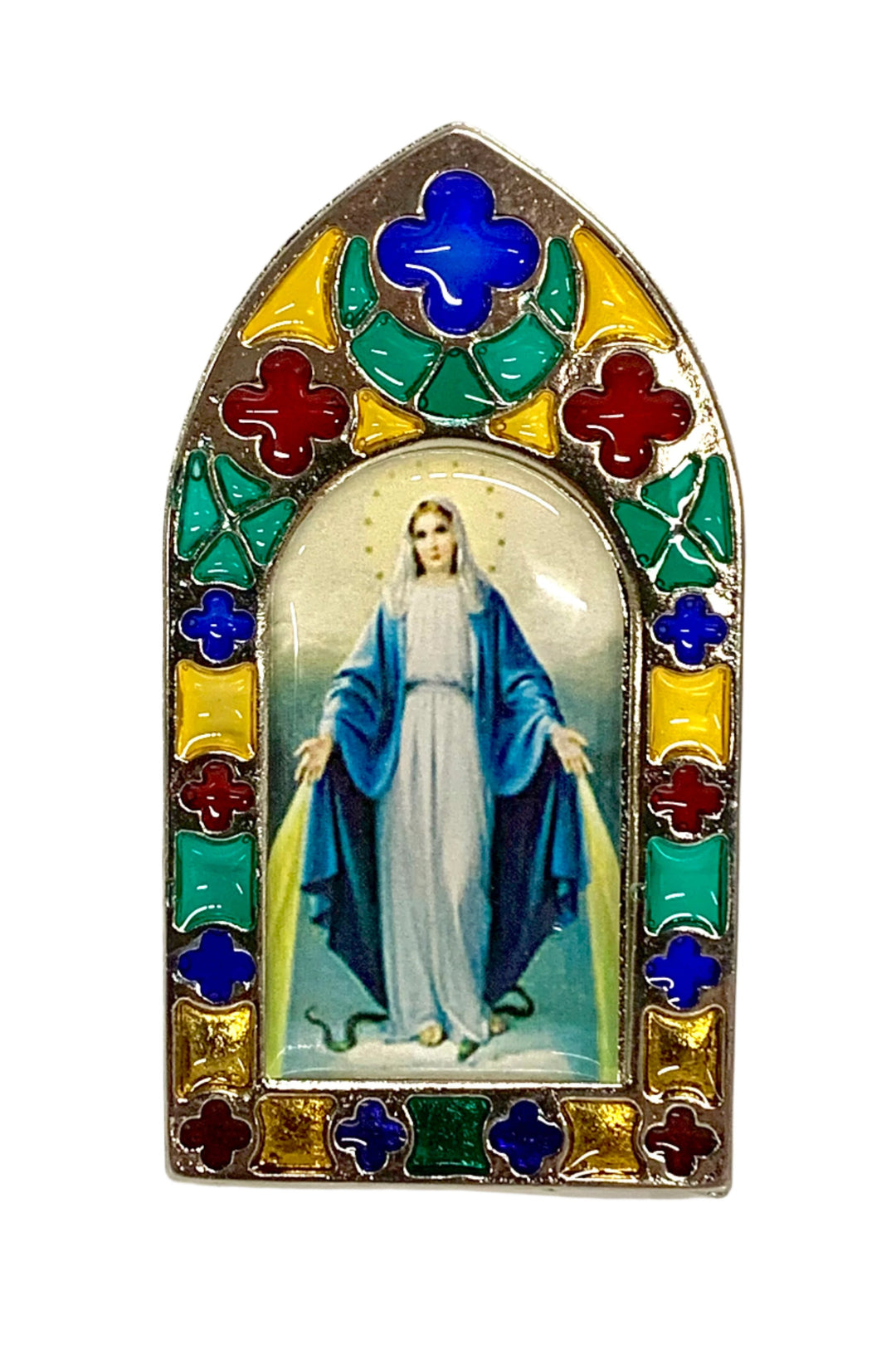 3" Our Lady of Grace Stain Glass Plaque