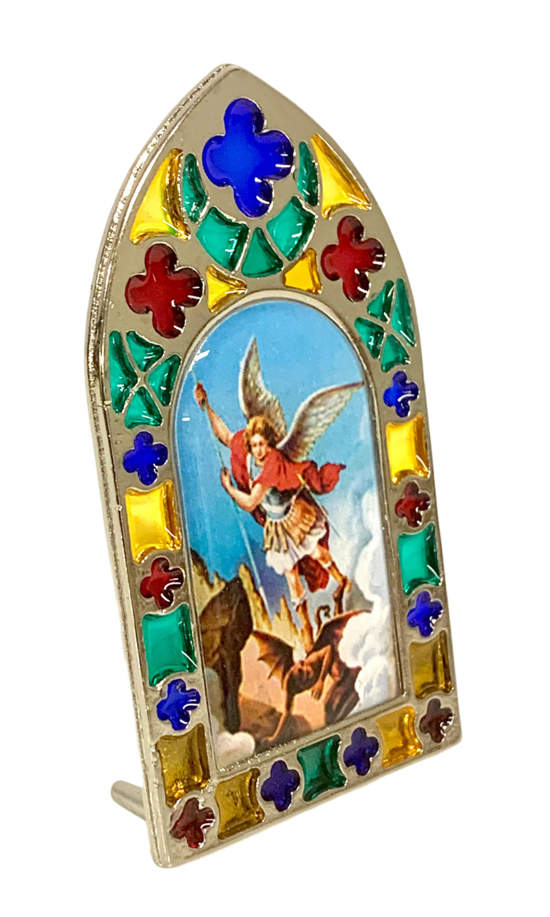 3" St. Michael Stain Glass Plaque