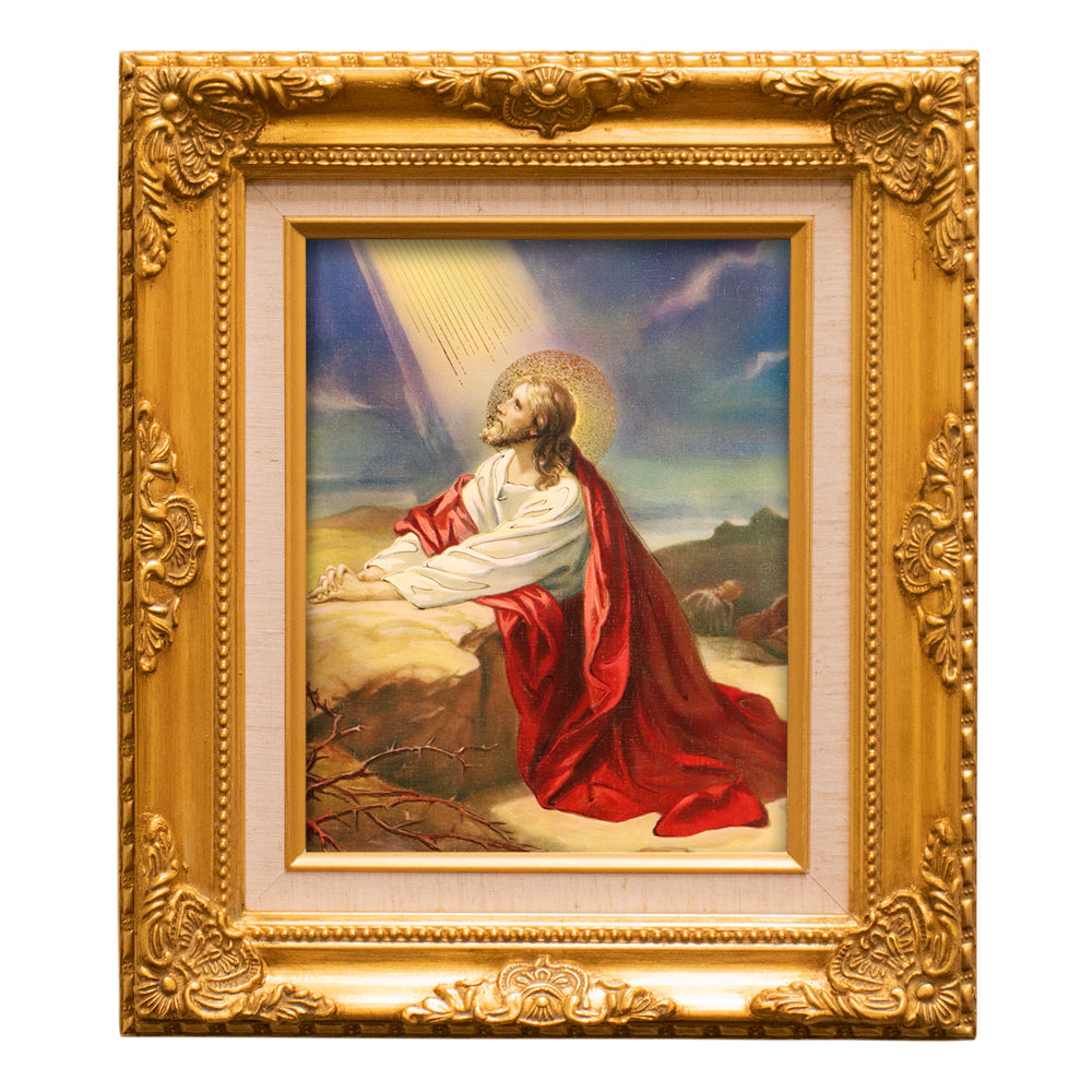 15.5" Gold Framed Jesus at Mount Olives Art