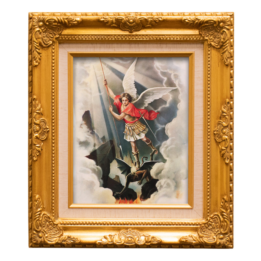 15.5" Gold Framed St. Michael Art