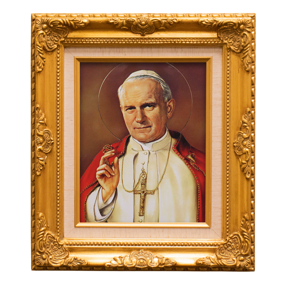 15.5" Gold Framed Pope John Paul II Art