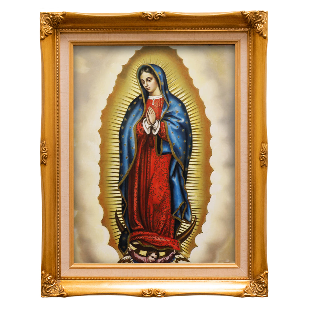 20" Gold Framed Our Lady of Guadalupe Art