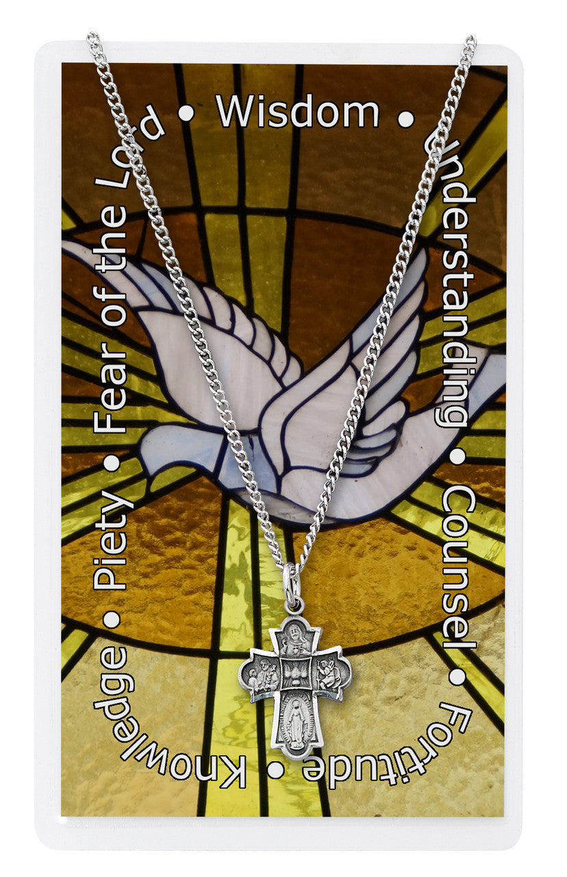Pewter 4-Way Medal and Prayer Card