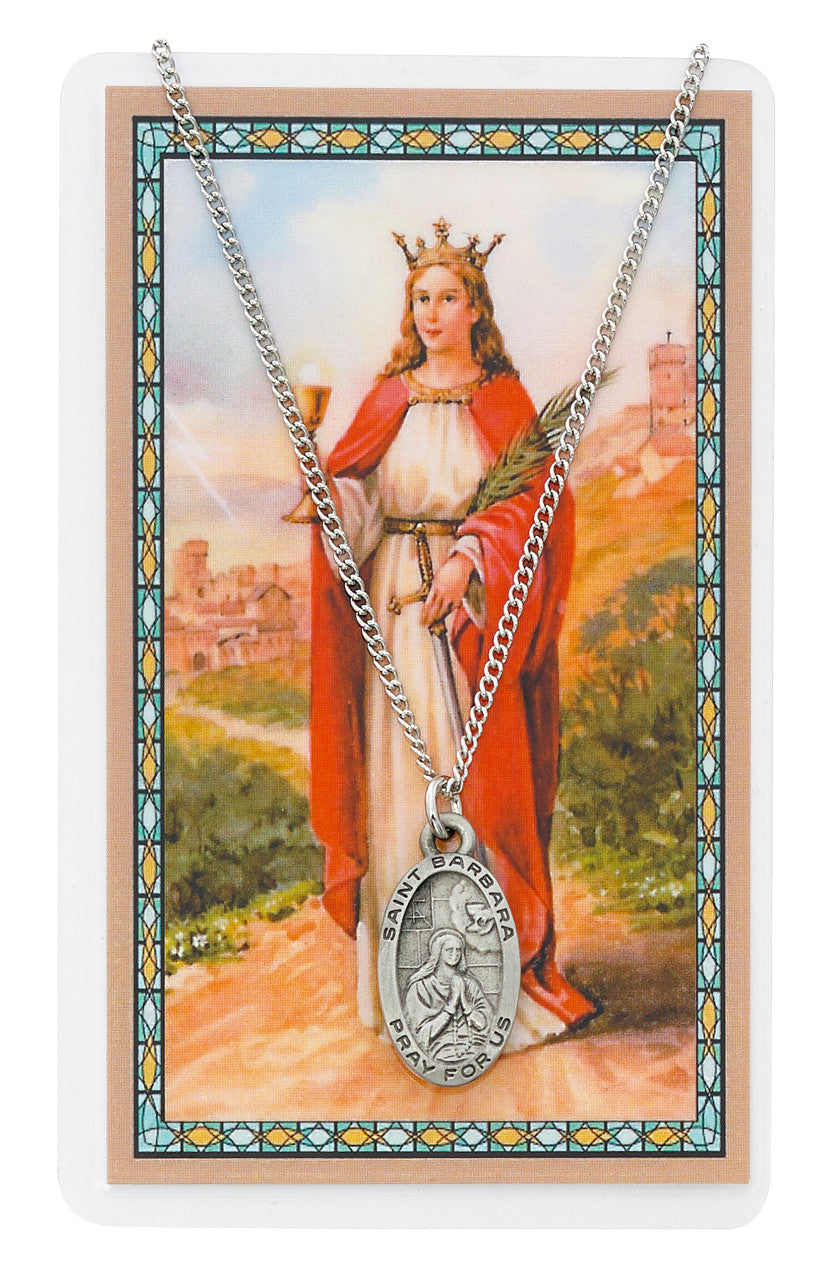 St. Barbara Medal and Prayer Card Set