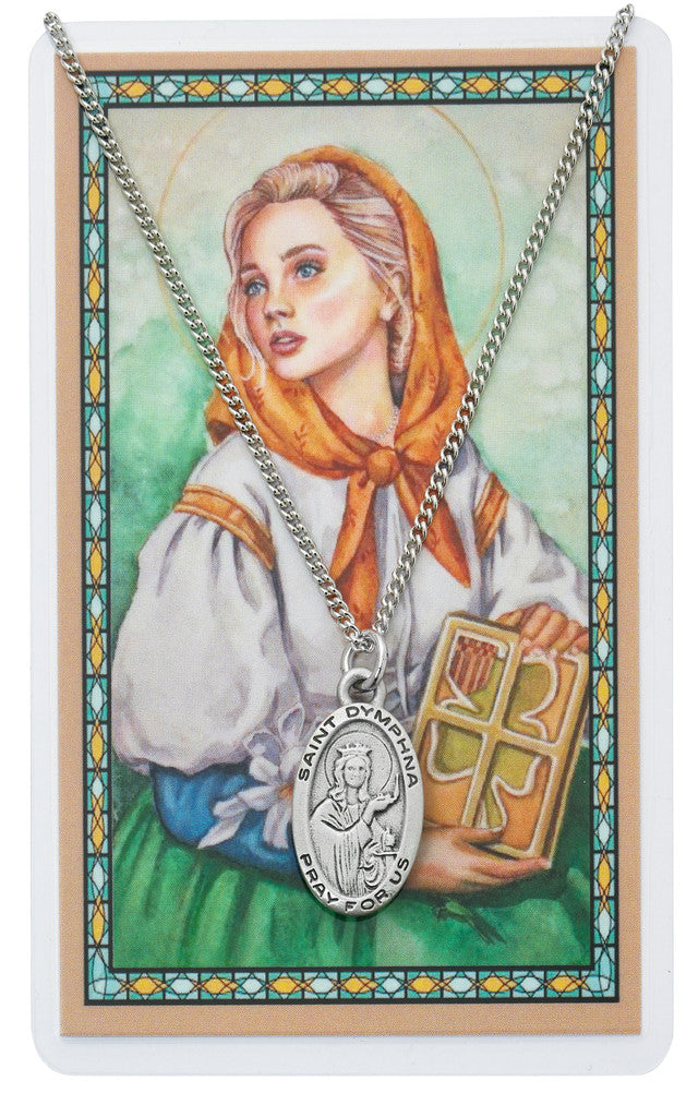 St. Dymphna Medal and Prayer Card