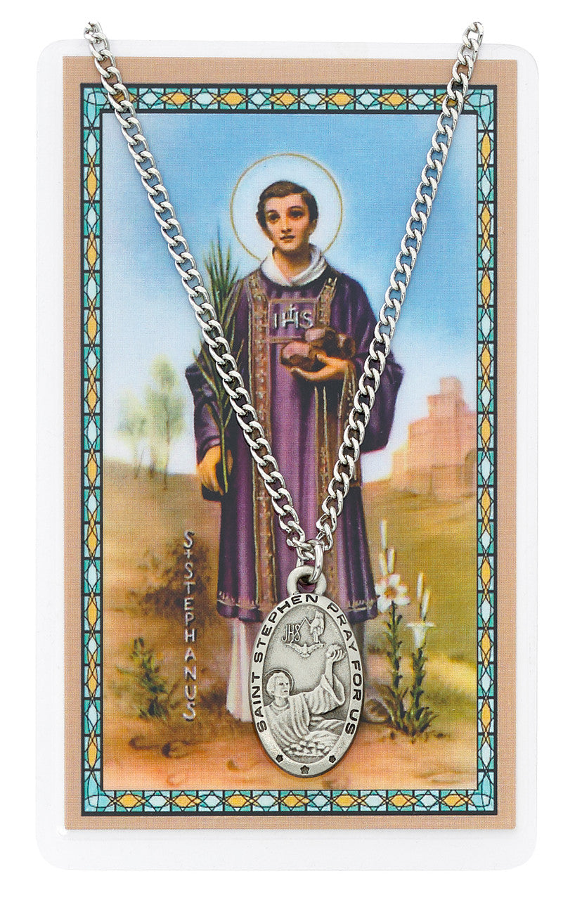 St. Stephen Medal and Prayer Card Set