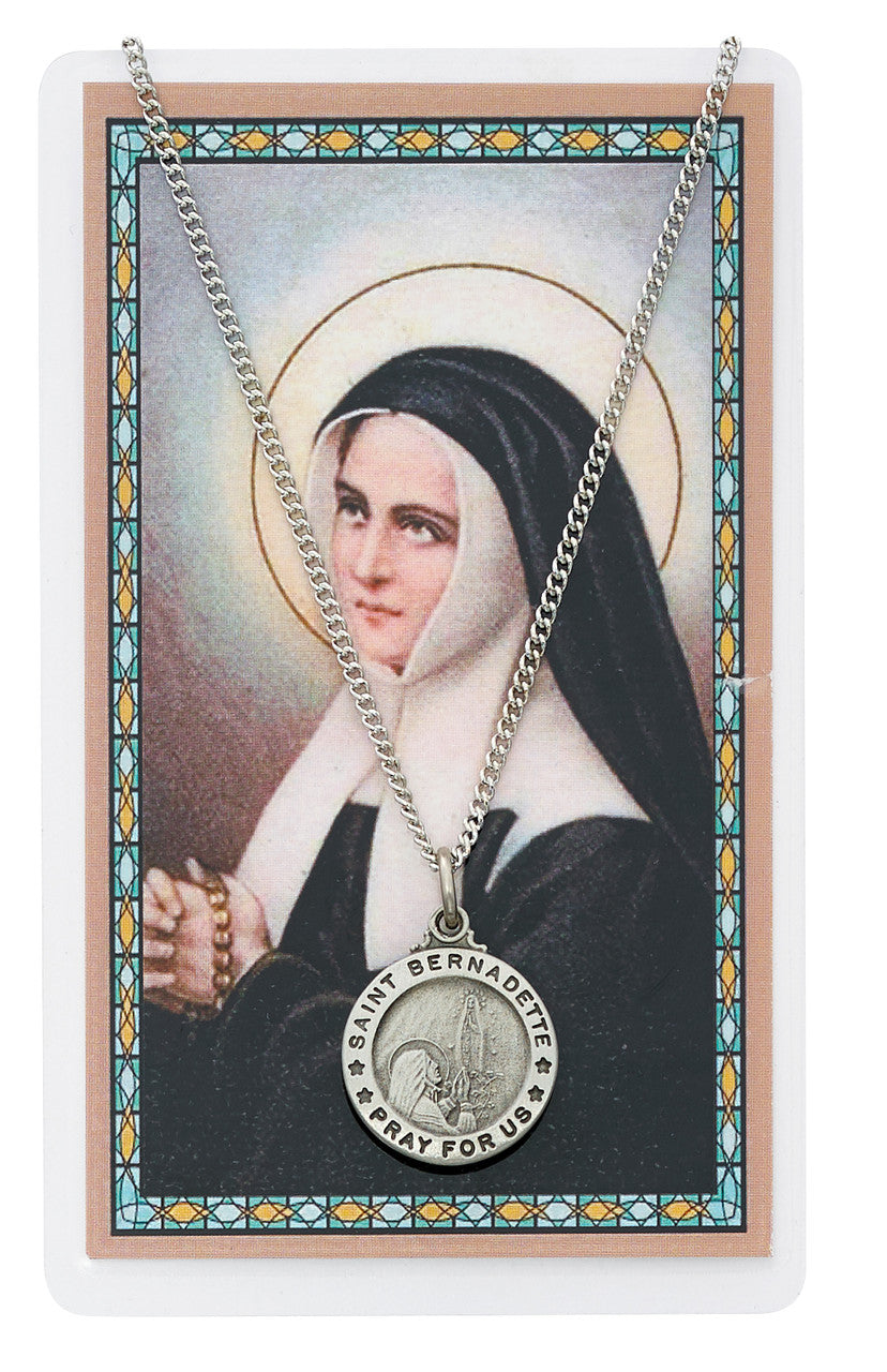 St. Bernadette Medal and Prayer Card Set