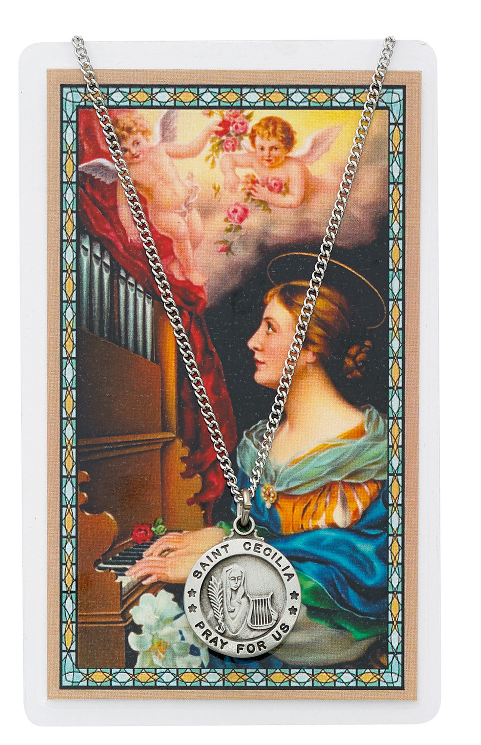 St. Cecilia Medal and Prayer Card Set